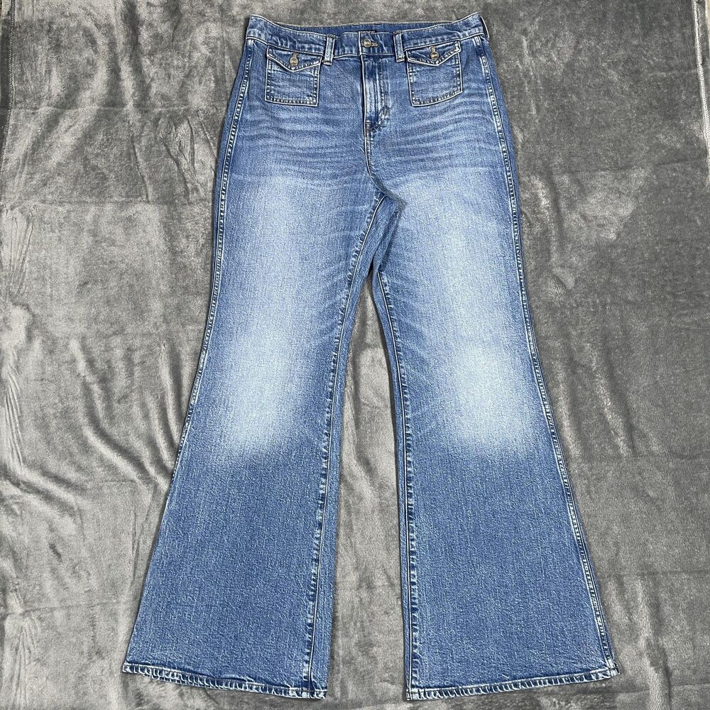 J.CREW Jeans Womens 29 Blue Medium Wash High Rise Flared Denim